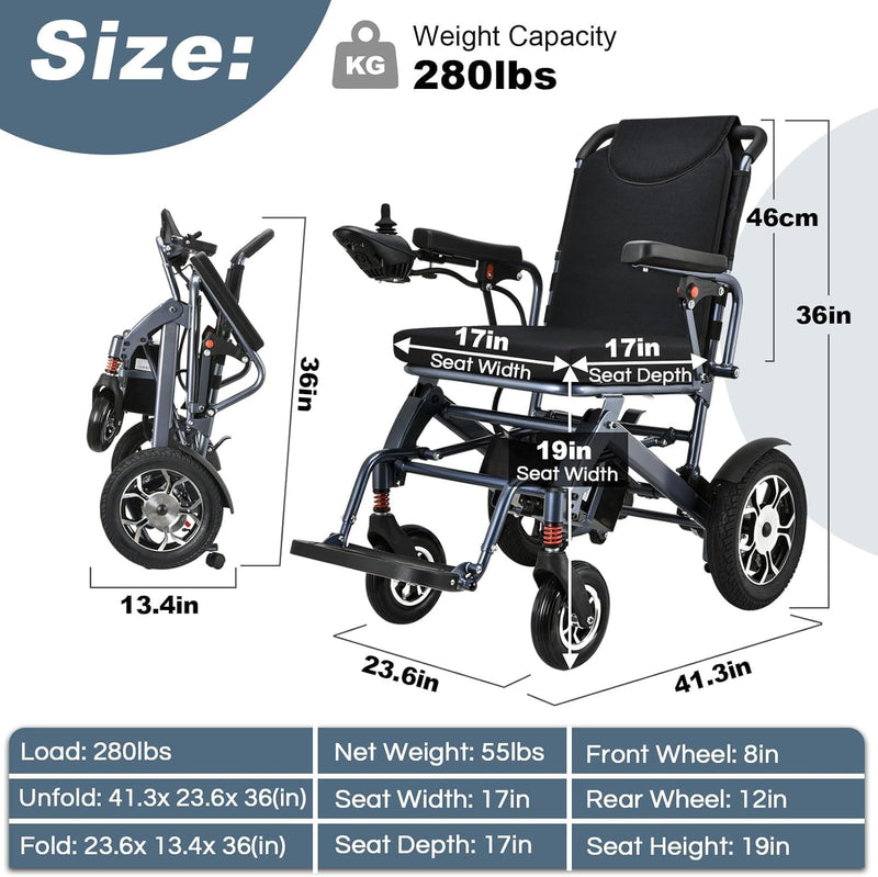 2025 Reclining Electric Wheelchair – Foldable All-Terrain Power Chair with 30+ Mile Range & Dual Batteries