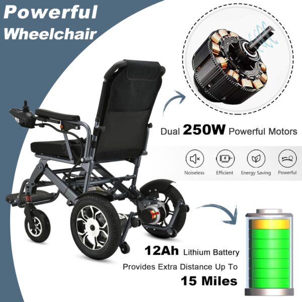 2025 Reclining Electric Wheelchair – Foldable All-Terrain Power Chair with 30+ Mile Range & Dual Batteries