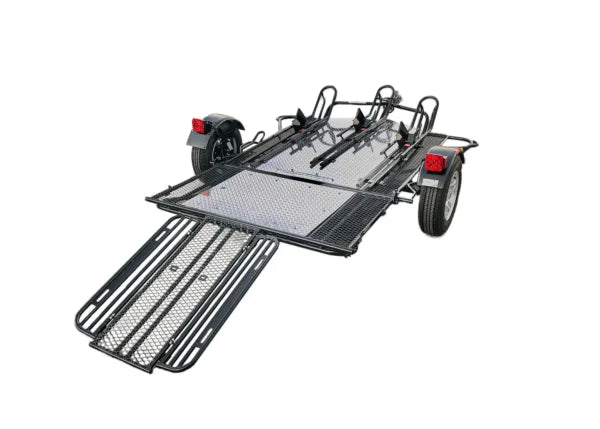 3-Rail Motorcycle Transport Trailer – Heavy-Duty Bike Hauler with Secure Rails