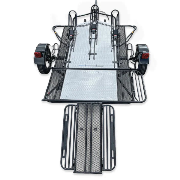 3-Rail Motorcycle Transport Trailer – Heavy-Duty Bike Hauler with Secure Rails